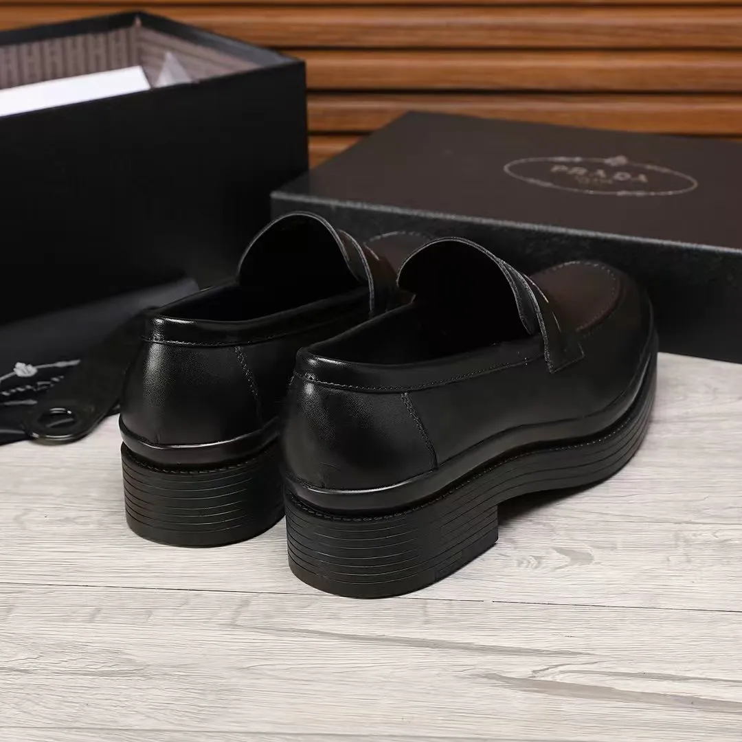 Men's shoes 💰540 💰💰🎩🎩【Prada】Counter 1:1⬆️original reproduction, absolute quality🆗original outsole, high-quality imported rubber, wear-resistant and non-slip, never degummed, upper material: imported first-layer cowhide➕anti-slip foam outsole, official website material, inner material: water-dyed 🐂leather lining, optional! Code number 38-45